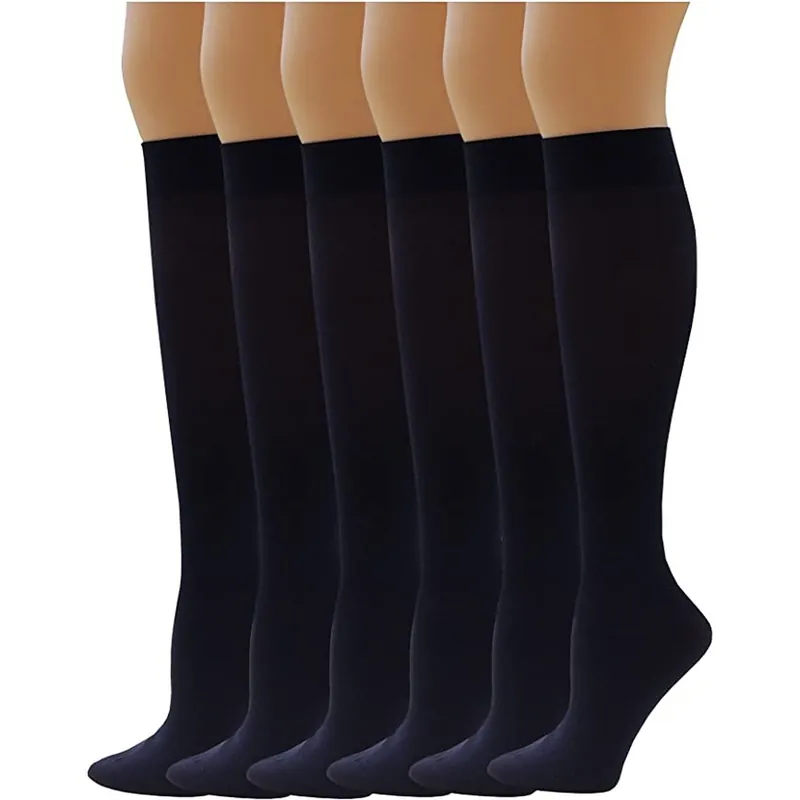 Knee High Trouser Socks | Different Touch Women's Opaque (6 Pairs)