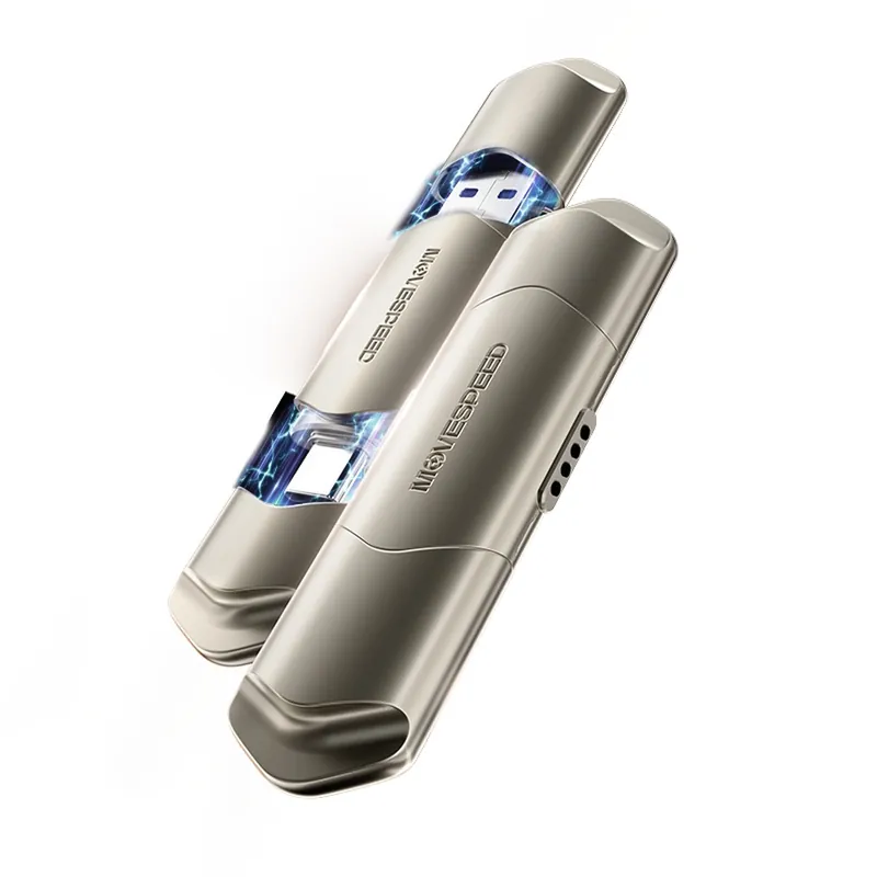 MOVESPEED NT10 256GB-2TB 1000MB/s Dual Port Flash Drive With Magnetic Port Cap