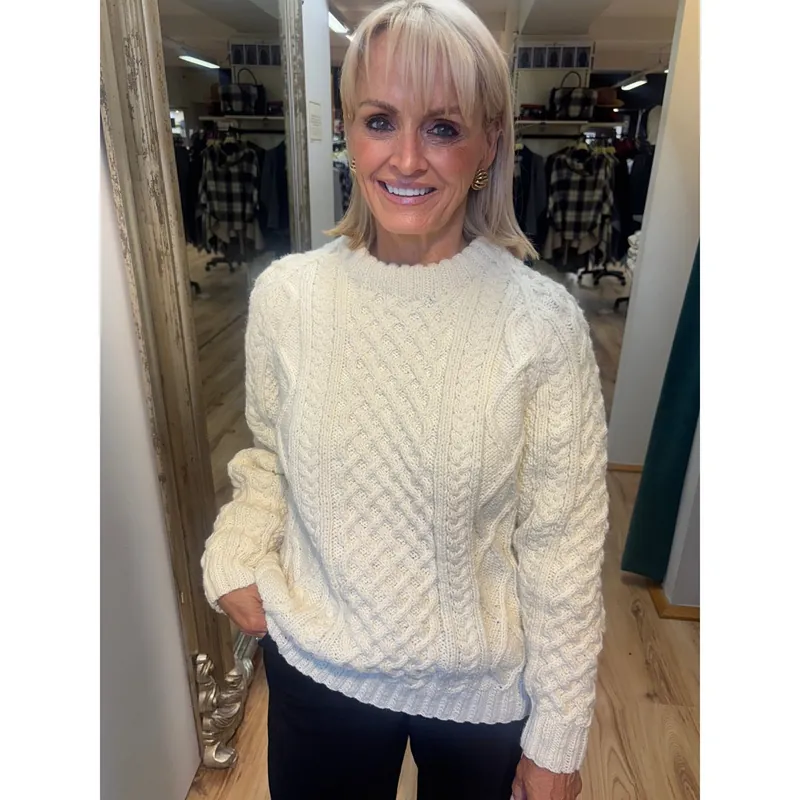 Old Irish Wool Handknit Crew Neck Sweater